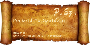 Porkoláb Szolón névjegykártya